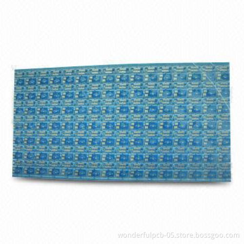 91.95 x 91.95mm Single-sided PCB with 1.2mm Board Thickness, 1oz Copper and Blue Mask